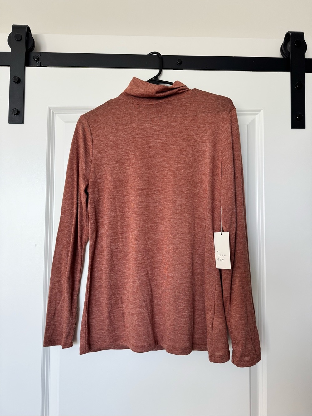 a new day Long Sleeve Mock Neck Top - Rusty Rose